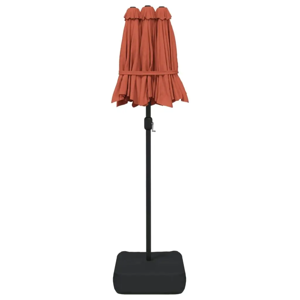 Double-Head Parasol Terracotta 316x240 cm 362966