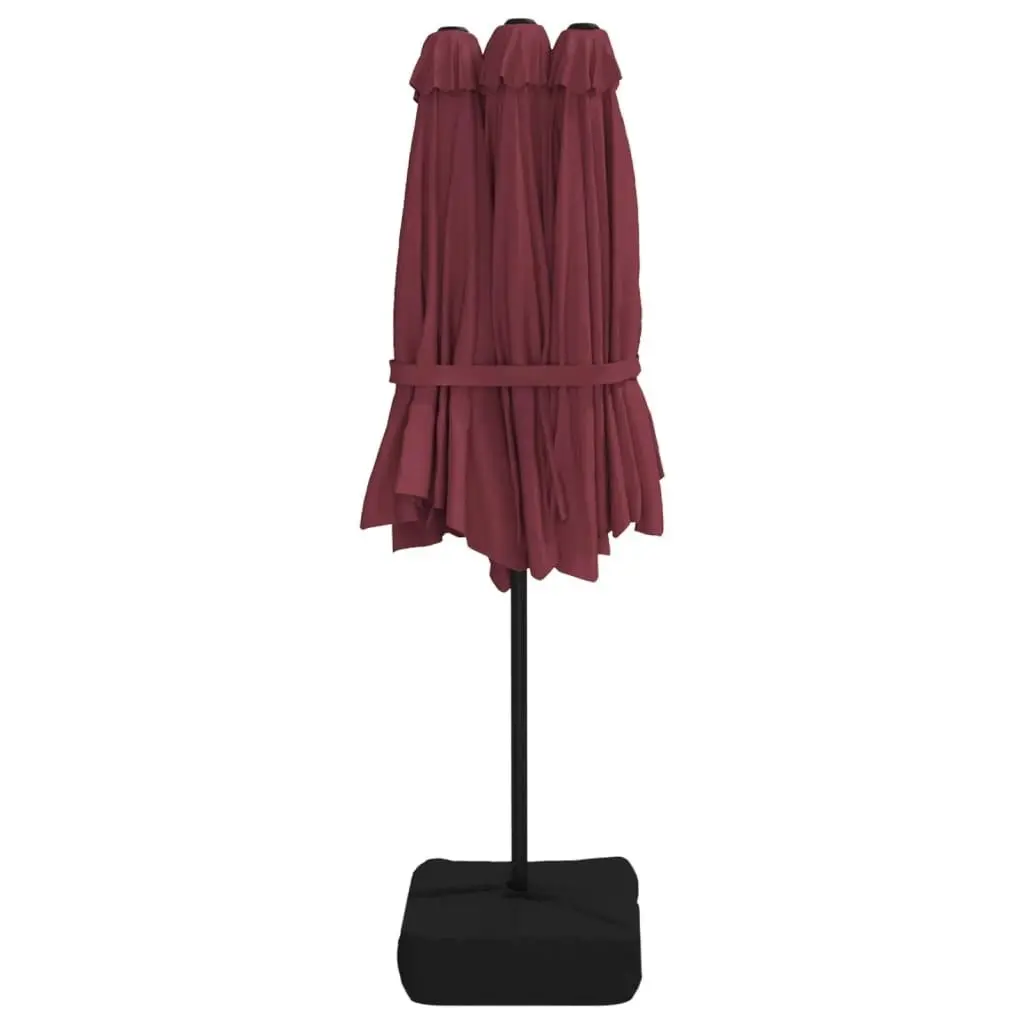 Double-Head Parasol Bordeaux Red 449x245 cm 362949