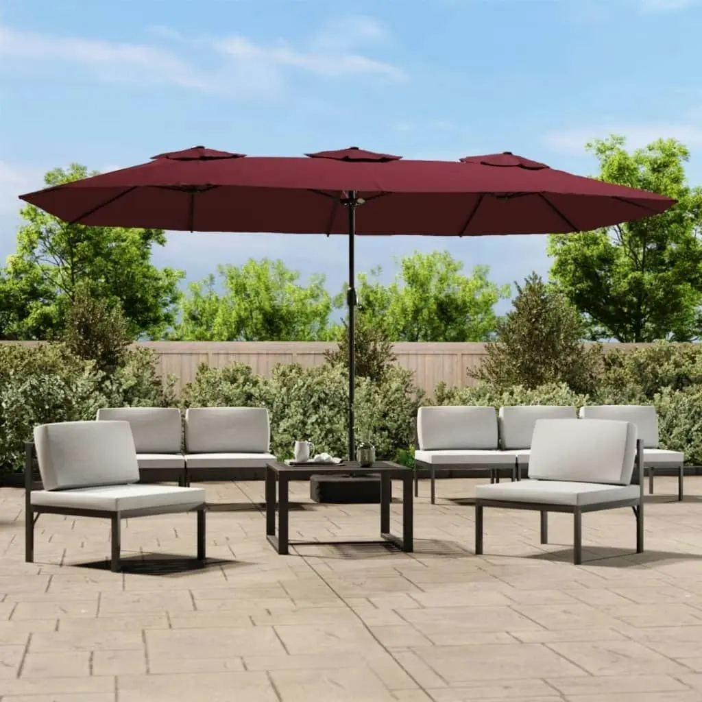 Double-Head Parasol Bordeaux Red 449x245 cm 362949