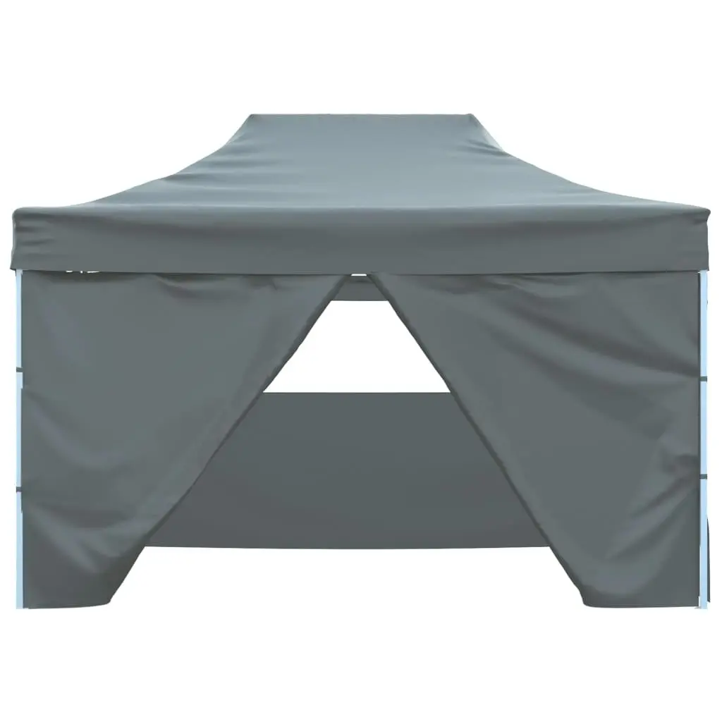 Foldable Tent Pop-Up with 4 Side Walls 3x4.5 m Anthracite 44970