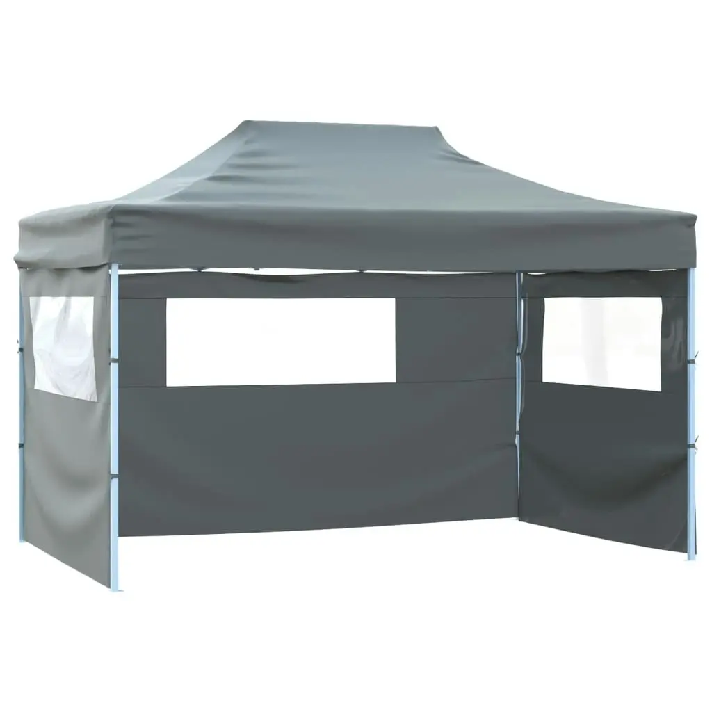 Foldable Tent Pop-Up with 4 Side Walls 3x4.5 m Anthracite 44970