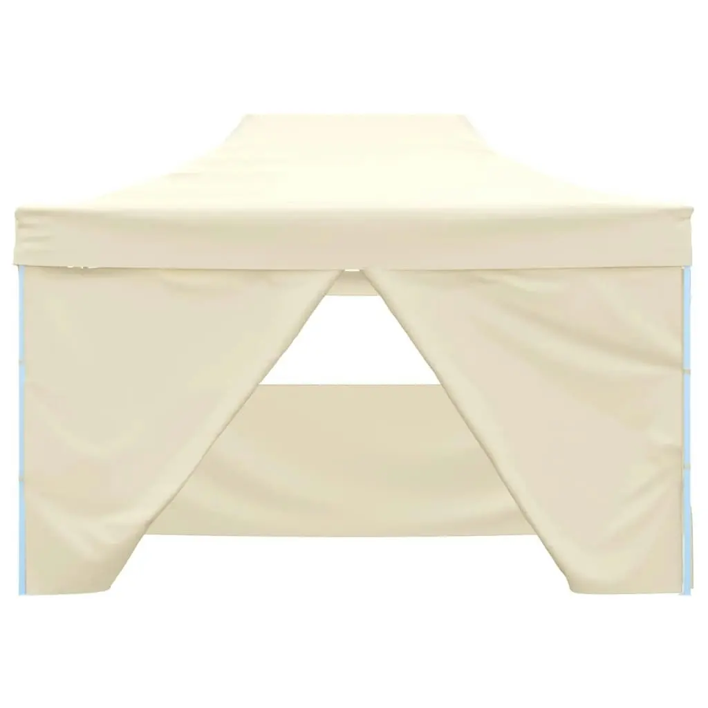 Foldable Tent Pop-Up with 4 Side Walls 3x4.5 m Cream White 42513