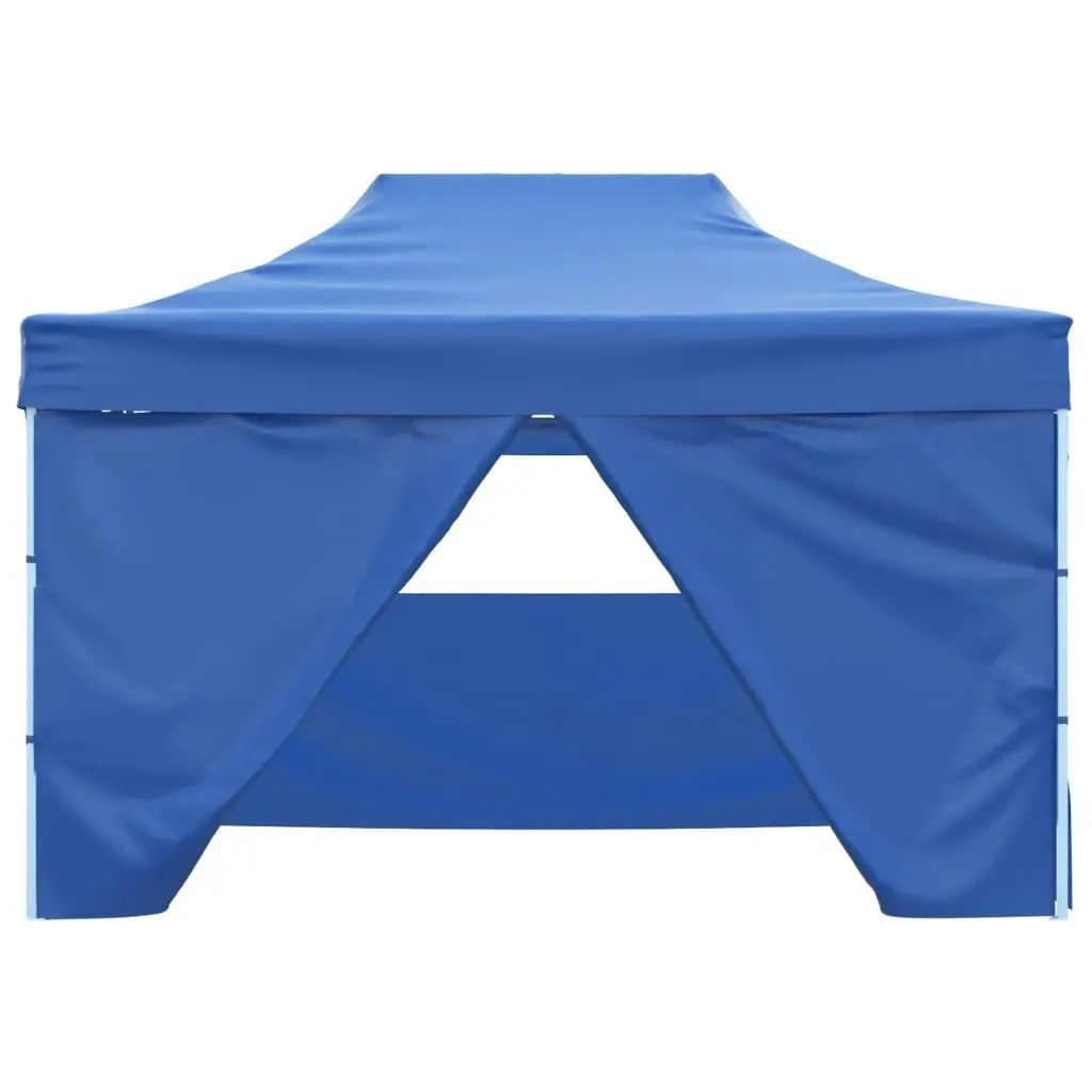 Foldable Tent Pop-Up with 4 Side Walls 3x4.5 m Blue 42512