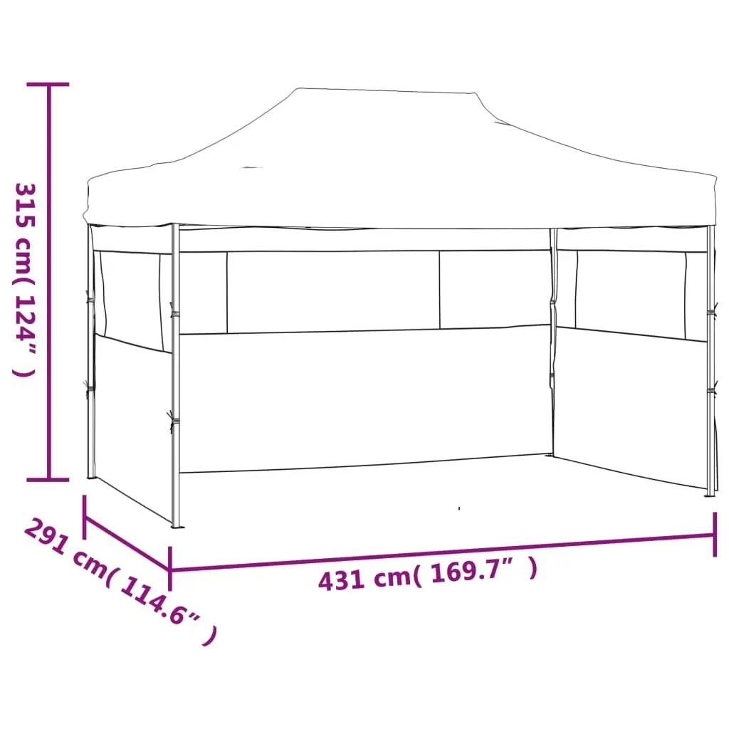 Foldable Tent with 3 Walls 3x4.5 m Anthracite 44973