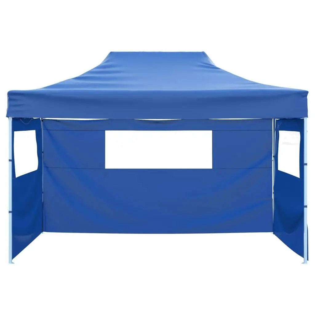 Foldable Tent with 3 Walls 3x4.5 m Blue 44971