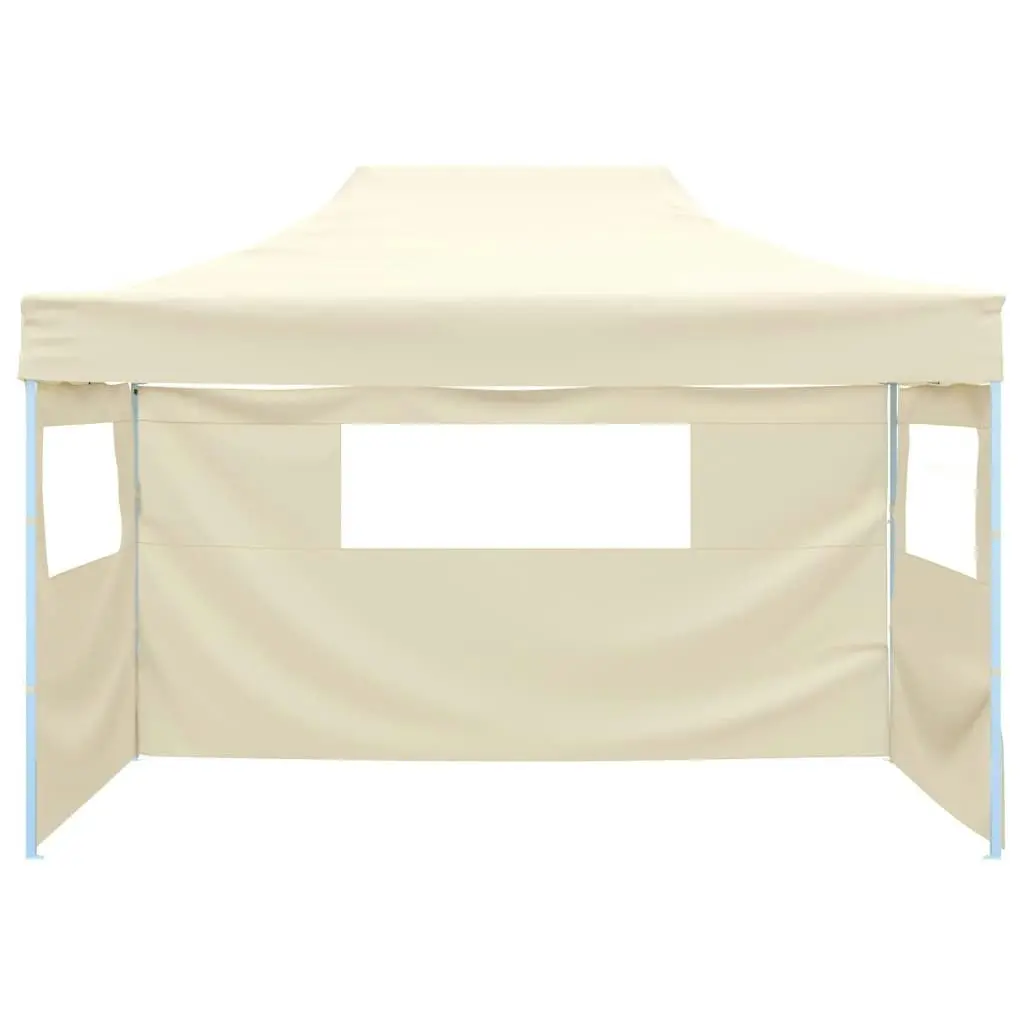 Foldable Tent with 3 Walls 3x4.5 m Cream 44972