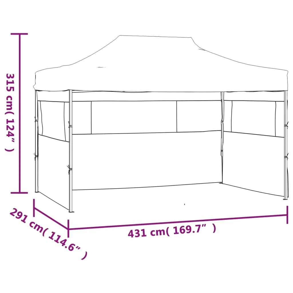 Foldable Tent with 3 Walls 3x4.5 m Cream 44972