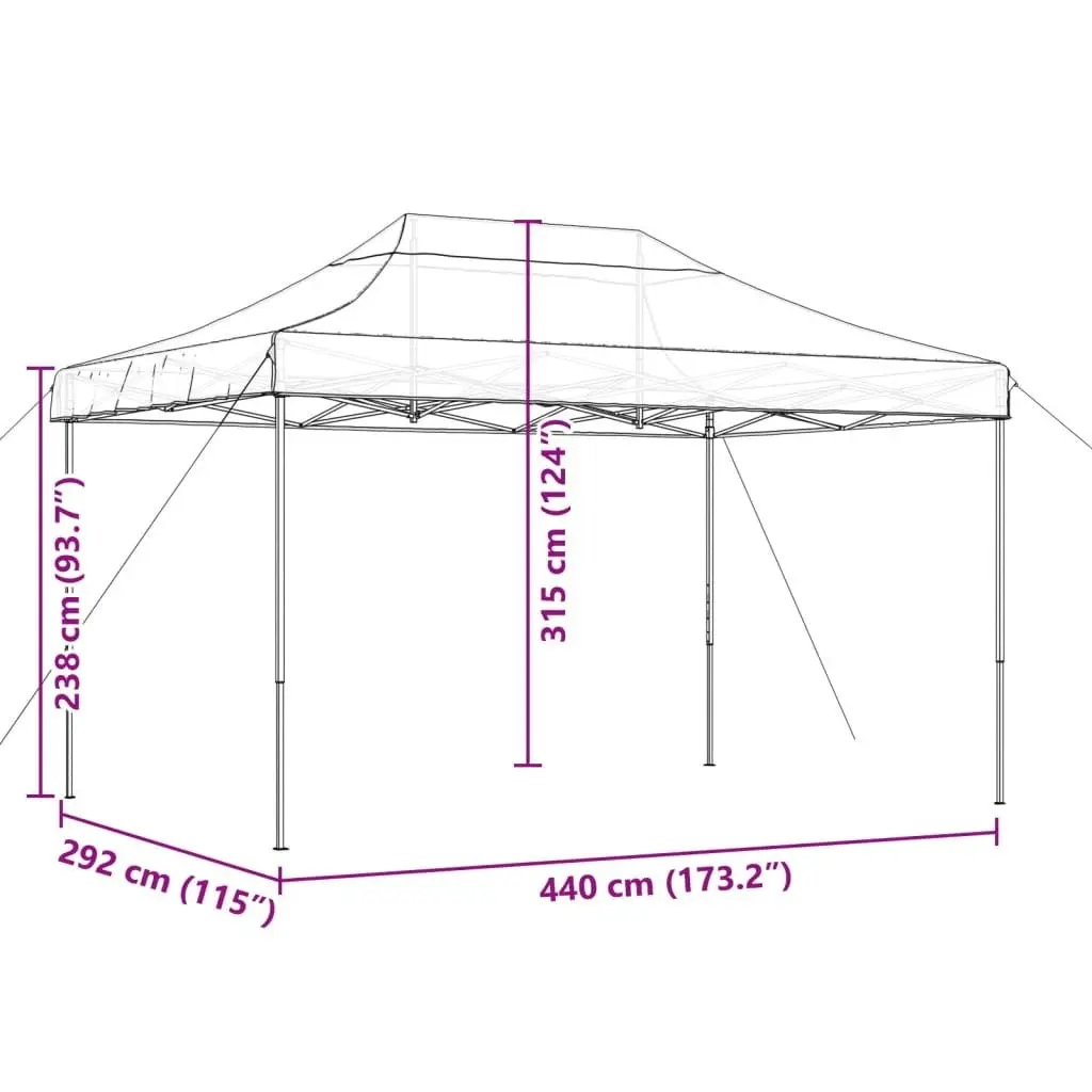 Foldable Party Tent Pop-Up Beige 440x292x315 cm 4004959