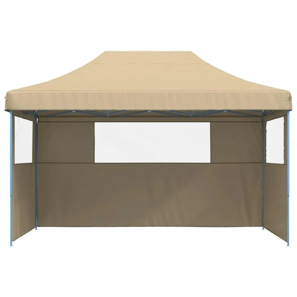 Foldable Party Tent Pop-Up with 3 Sidewalls Beige 4004967