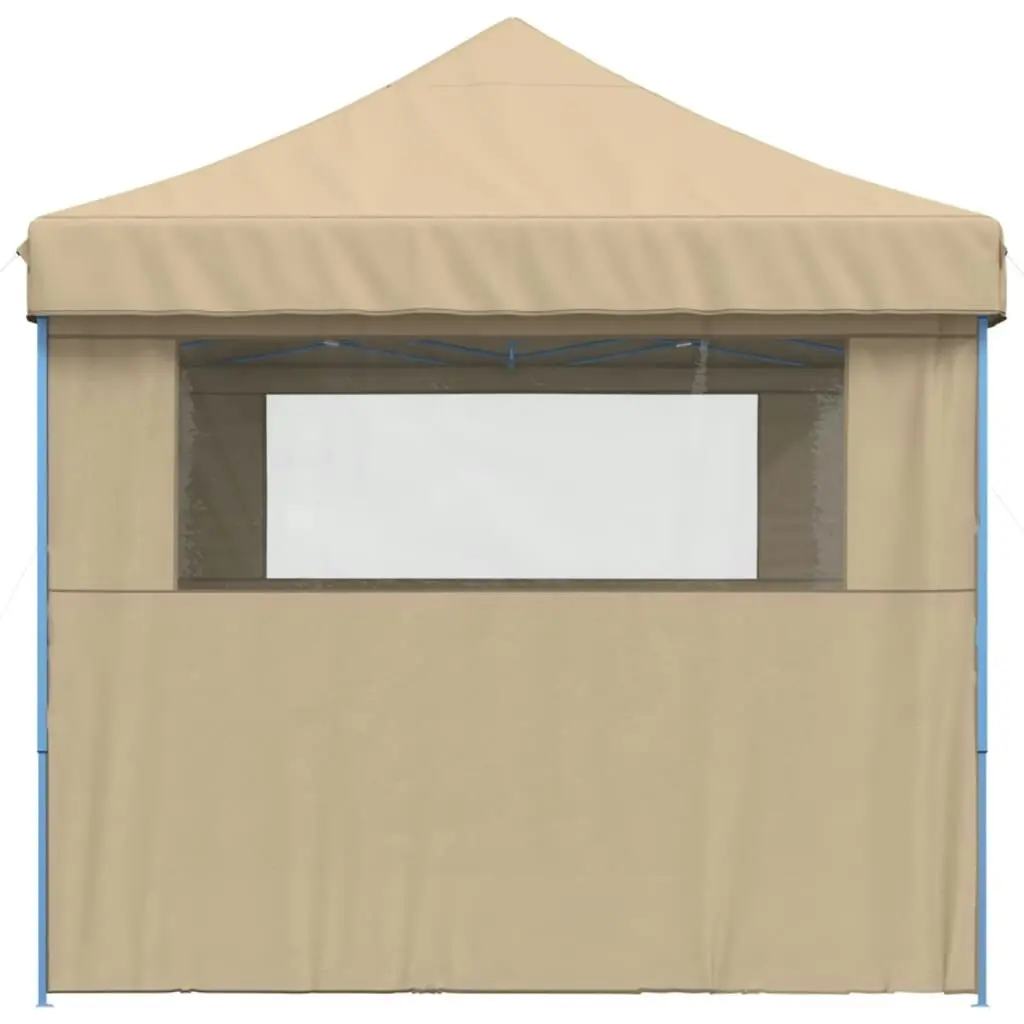 Foldable Party Tent Pop-Up with 3 Sidewalls Beige 4004967