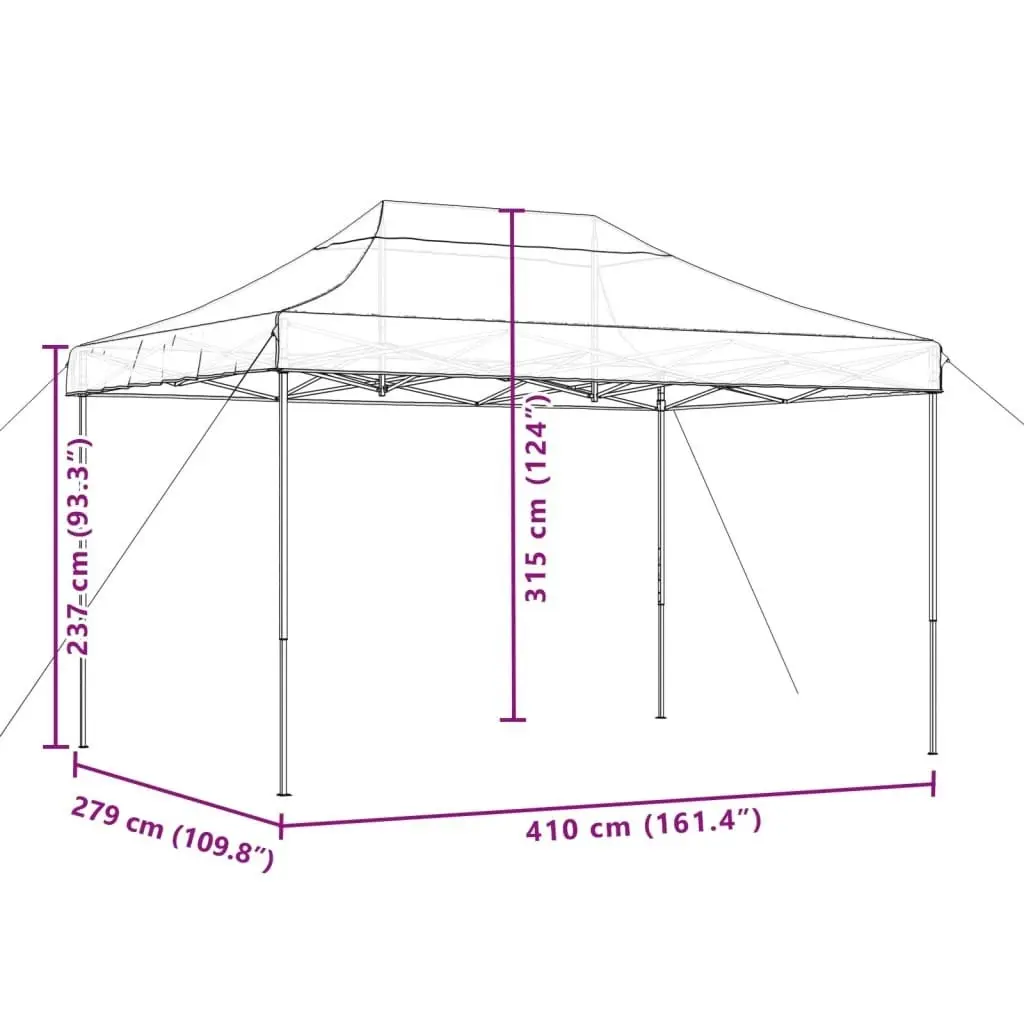 Foldable Party Tent Pop-Up Beige 410x279x315 cm 4005007