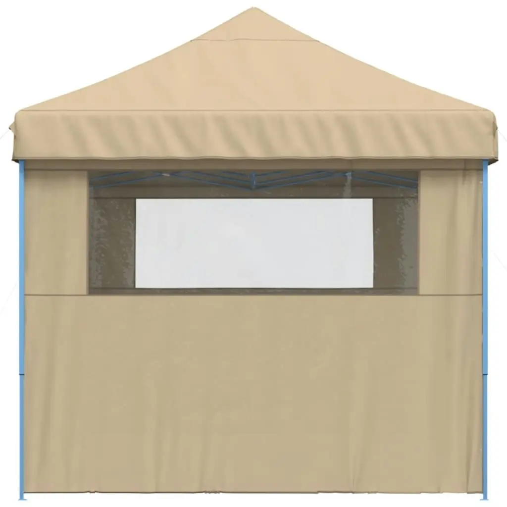 Foldable Party Tent Pop-Up with 3 Sidewalls Beige 4004943