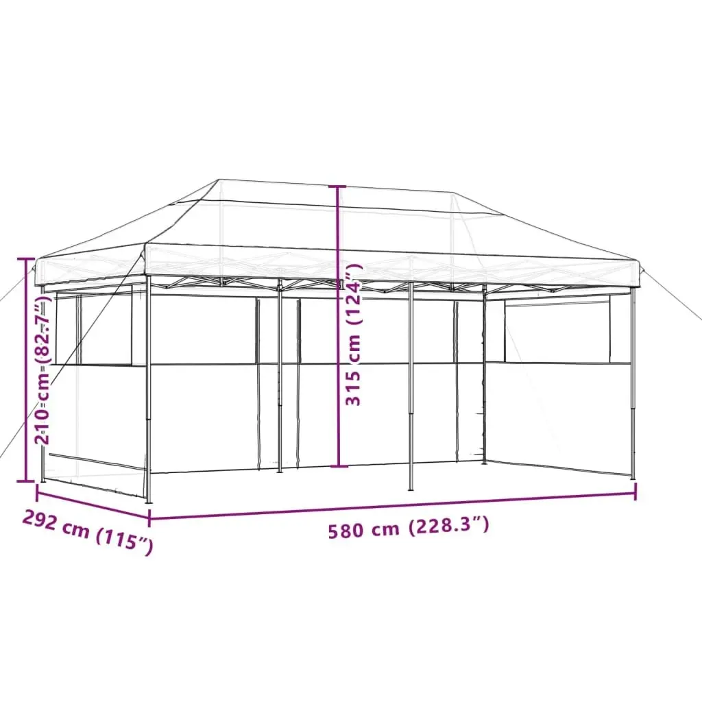 Foldable Party Tent Pop-Up with 3 Sidewalls Beige 4004943