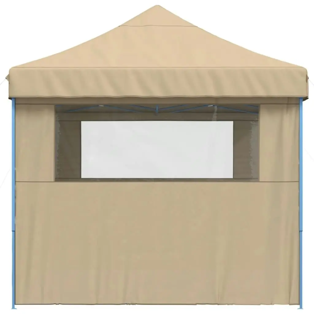 Foldable Party Tent Pop-Up with 3 Sidewalls Beige 4005015