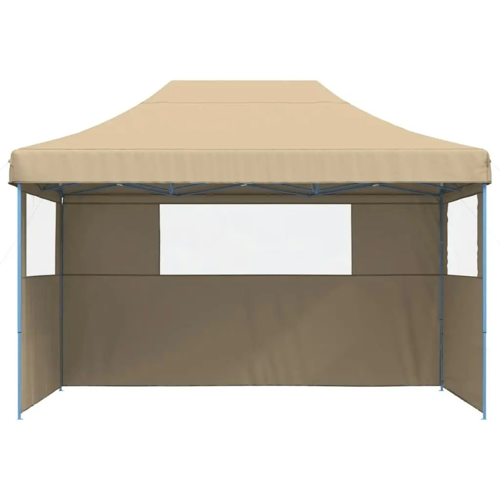 Foldable Party Tent Pop-Up with 3 Sidewalls Beige 4005015