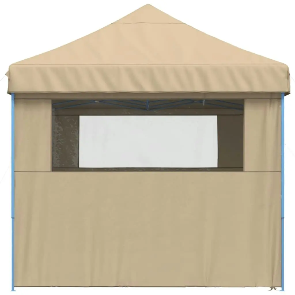 Foldable Party Tent Pop-Up with 4 Sidewalls Beige 4004951