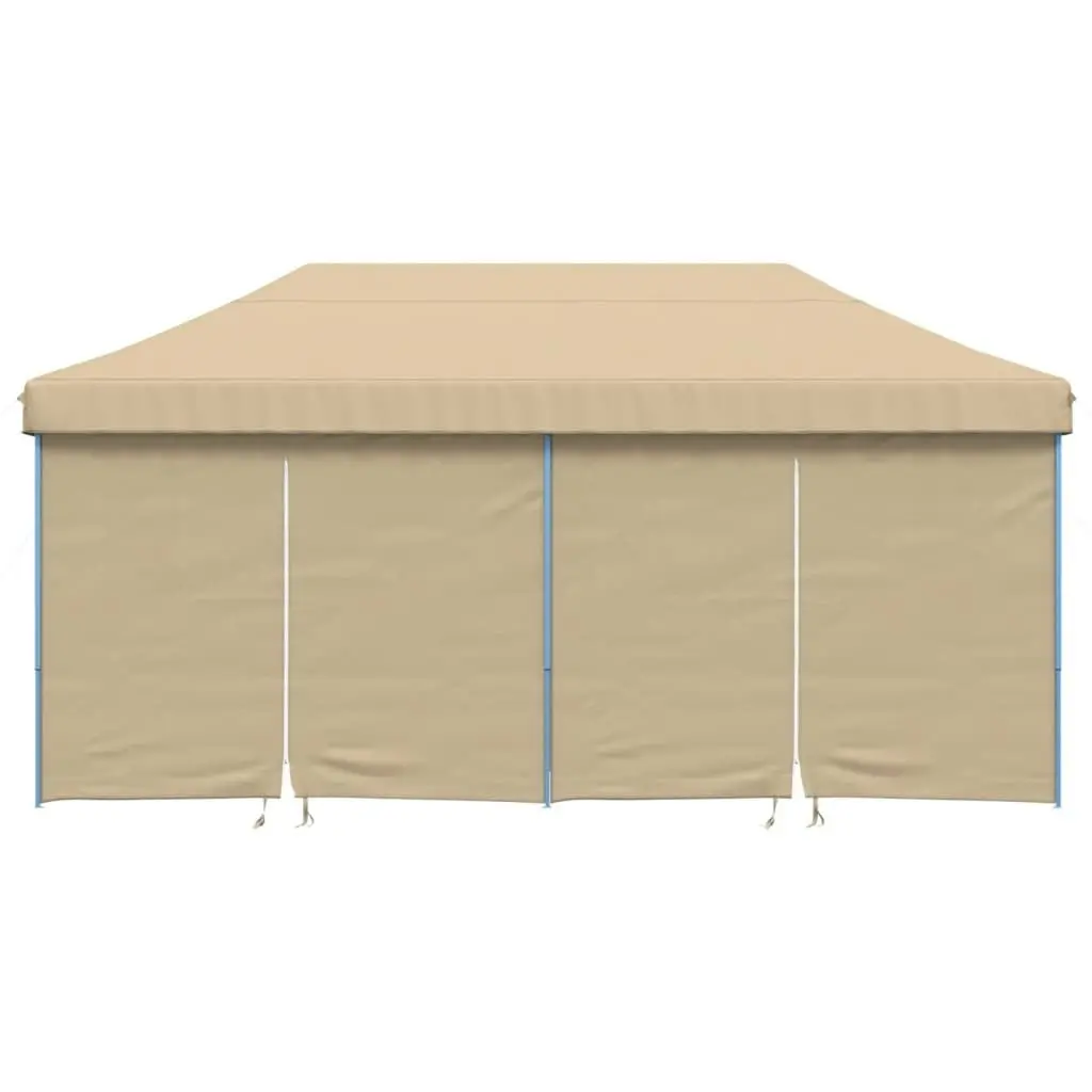 Foldable Party Tent Pop-Up with 4 Sidewalls Beige 4004951