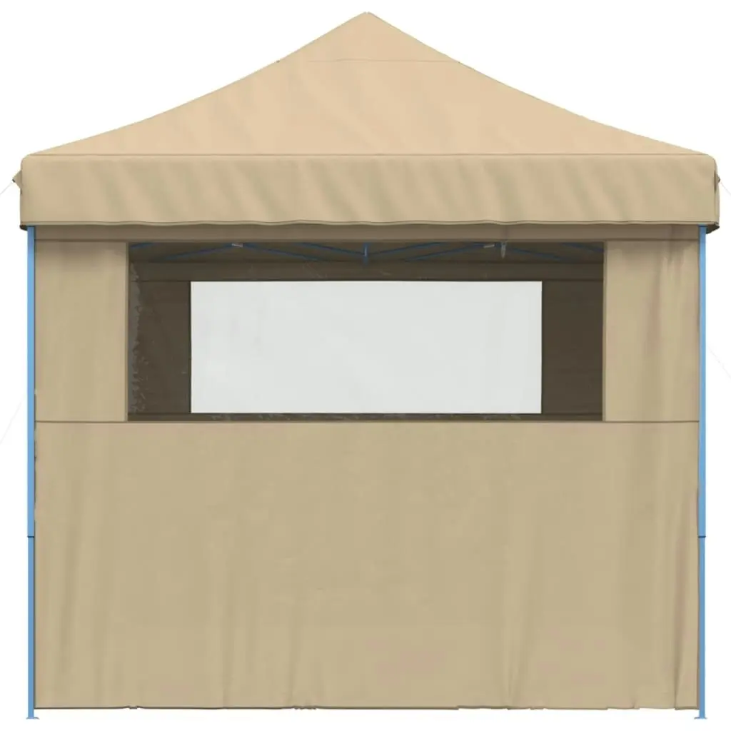 Foldable Party Tent Pop-Up with 4 Sidewalls Beige 4004975