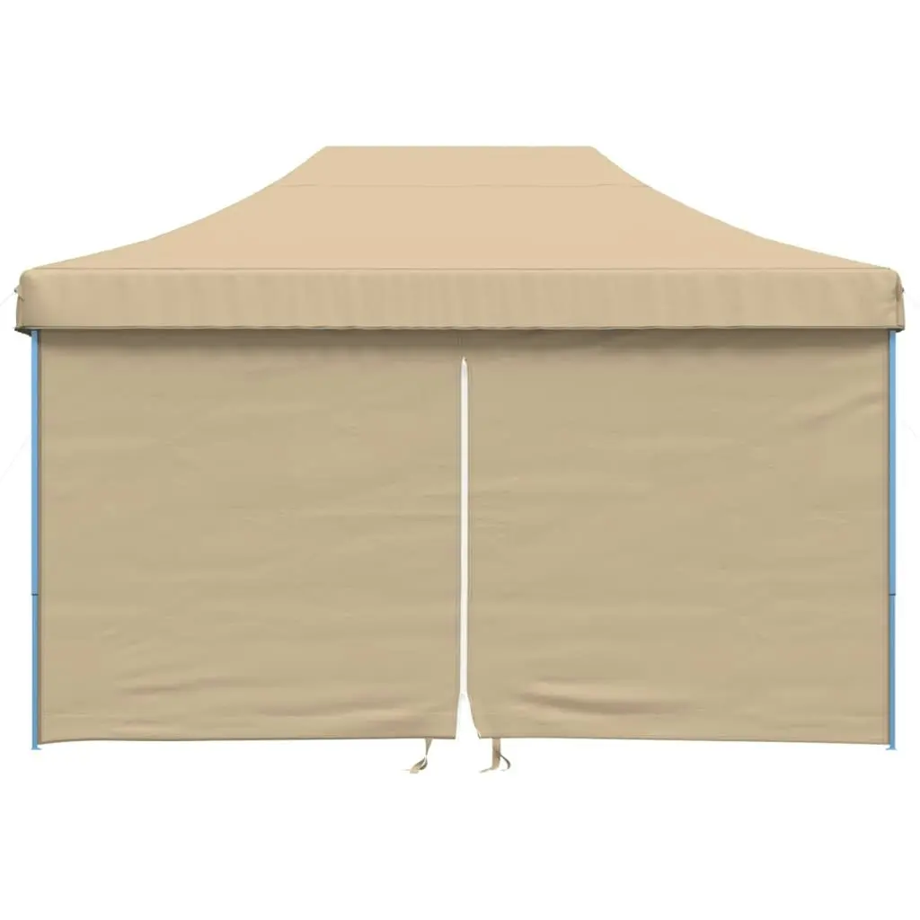 Foldable Party Tent Pop-Up with 4 Sidewalls Beige 4004975