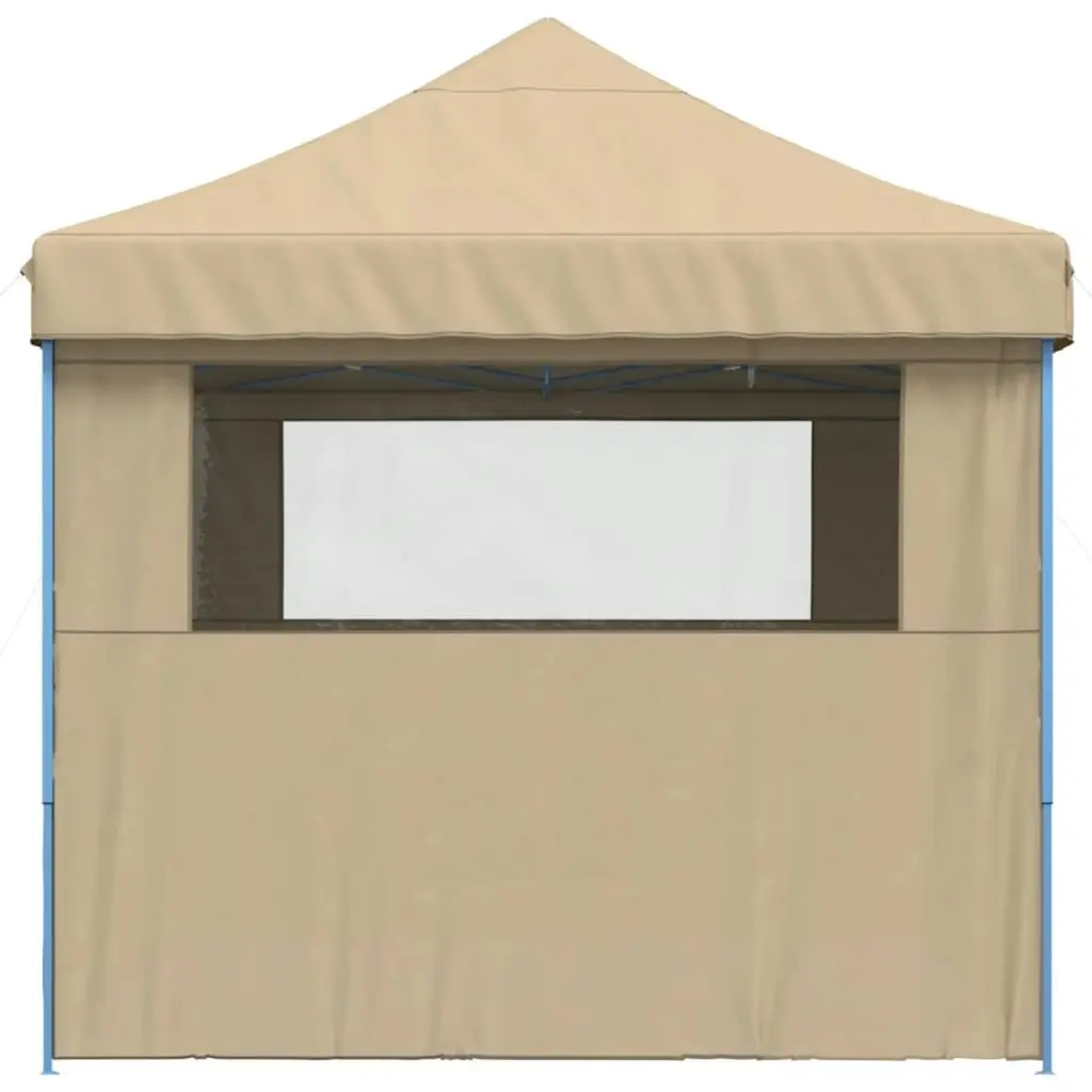 Foldable Party Tent Pop-Up with 4 Sidewalls Beige 4005023