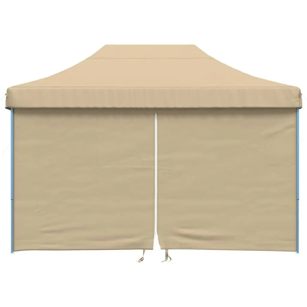 Foldable Party Tent Pop-Up with 4 Sidewalls Beige 4005023