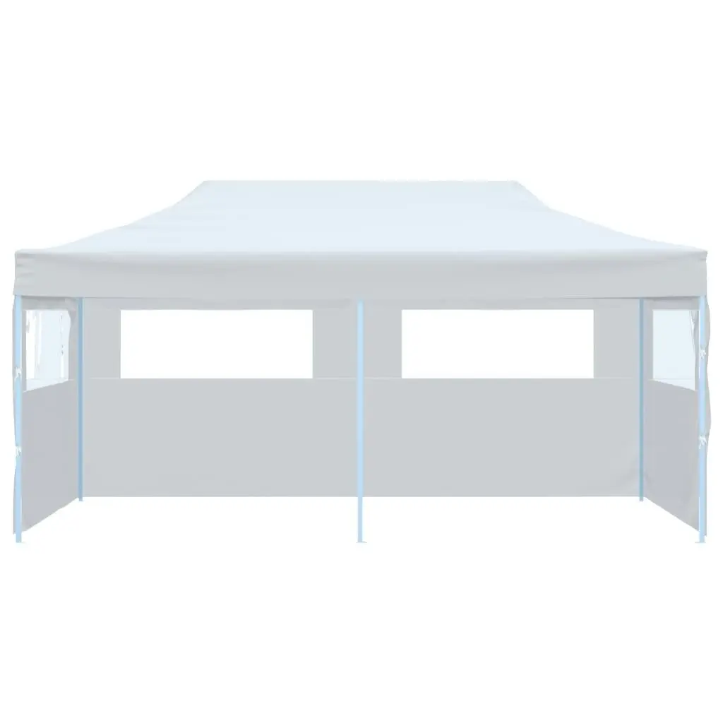 Folding Pop-up Partytent with Sidewalls 3x6 m Steel White 48863