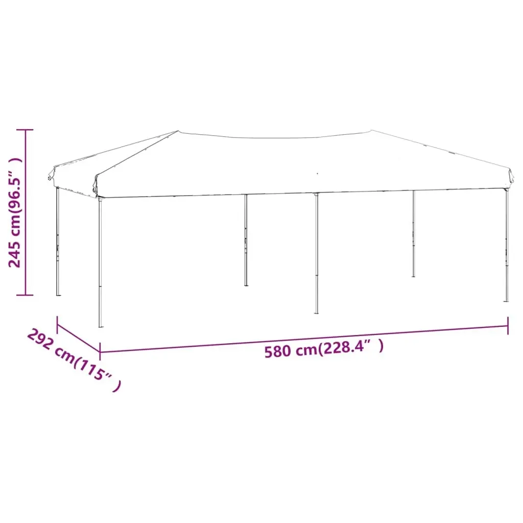 Folding Party Tent with Sidewalls Anthracite 3x6 m 93544