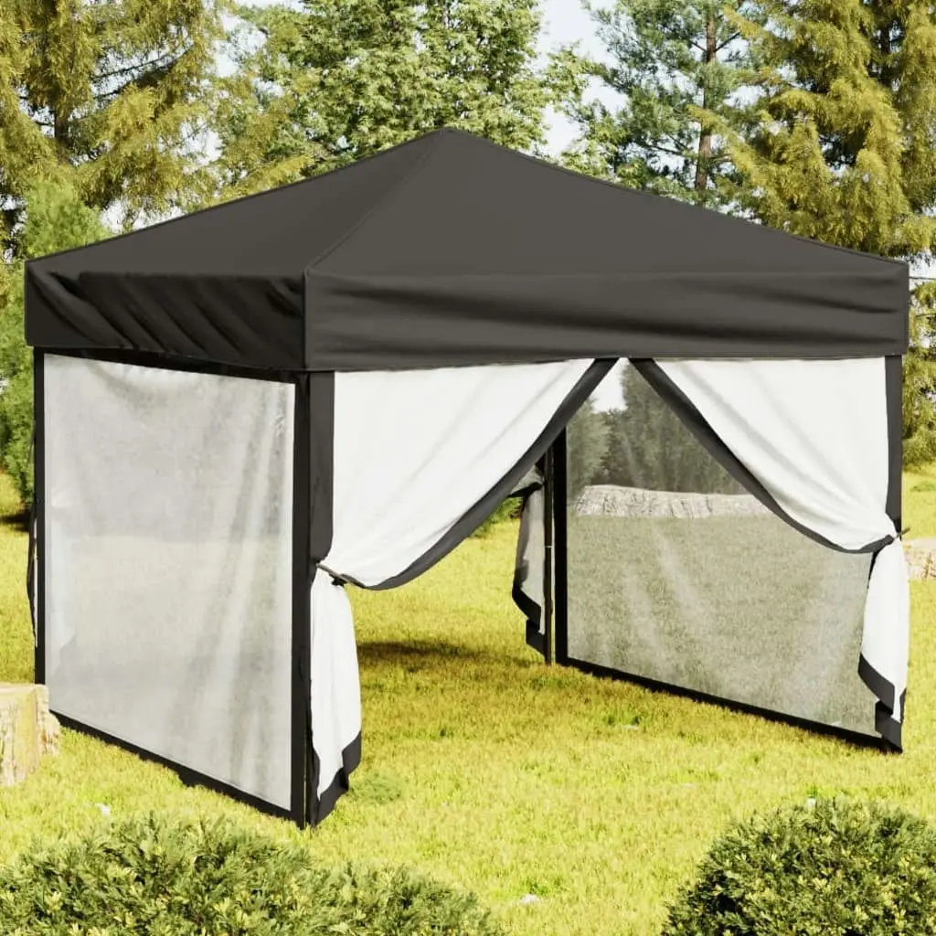 Folding Party Tent with Sidewalls Anthracite 3x3 m 93530