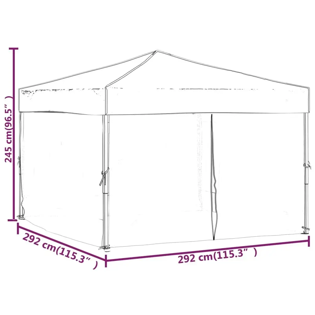 Folding Party Tent with Sidewalls Anthracite 3x3 m 93530