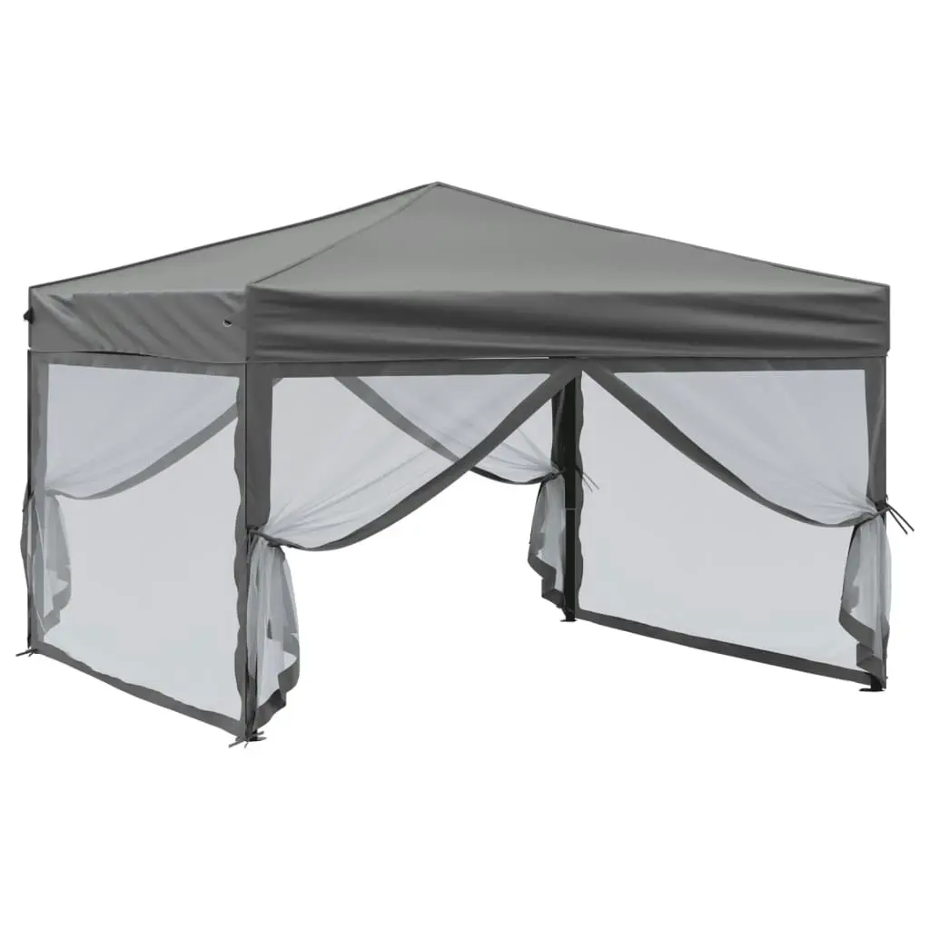 Folding Party Tent with Sidewalls Anthracite 3x3 m 93530