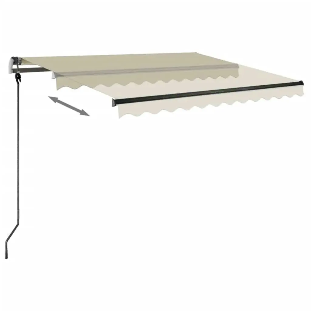 Freestanding Manual Retractable Awning 300x250 cm Cream 3069697