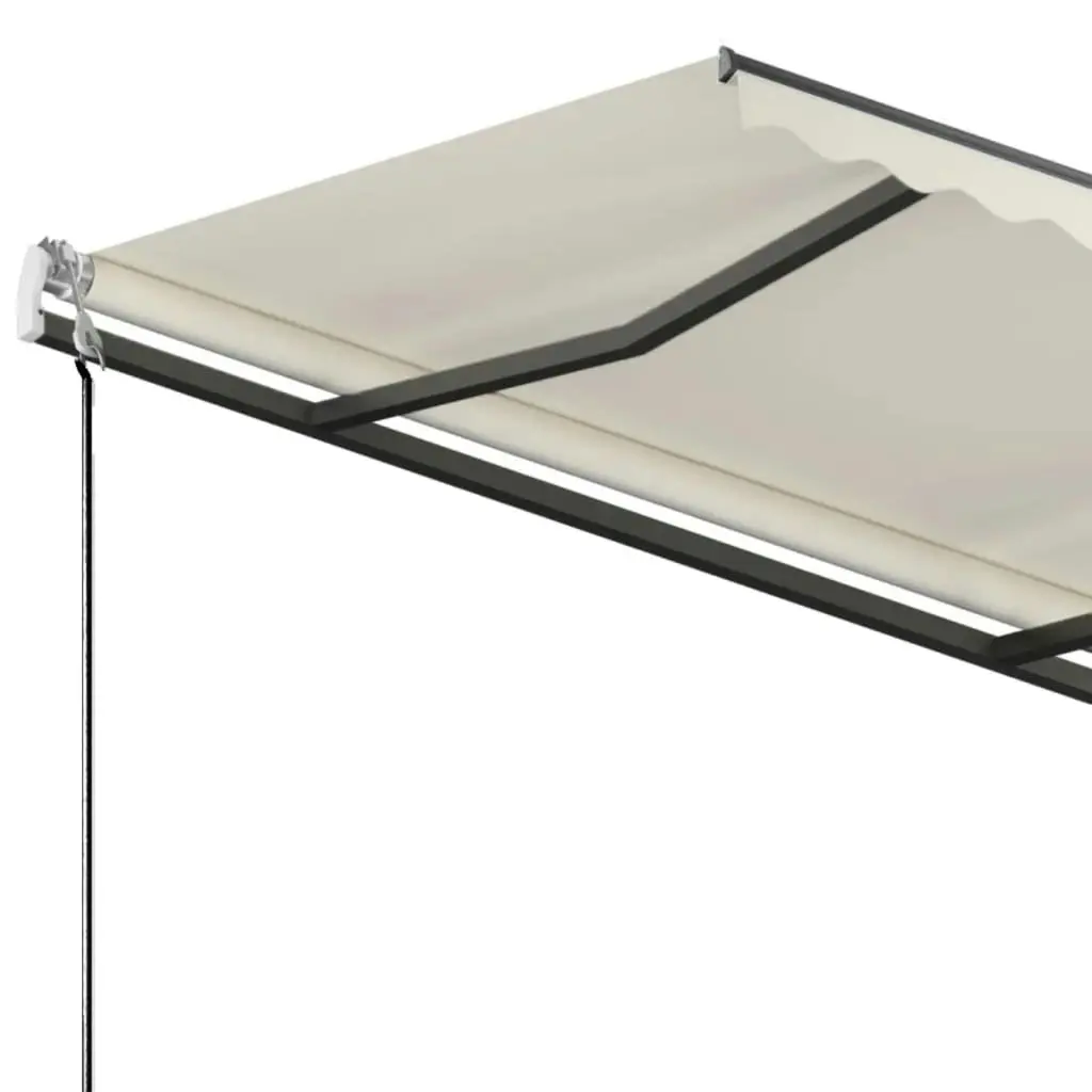 Freestanding Manual Retractable Awning 300x250 cm Cream 3069697