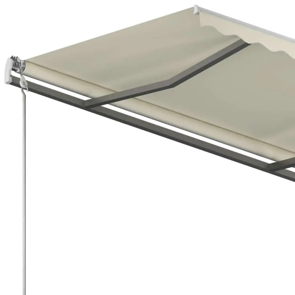 Freestanding Manual Retractable Awning 400x300 cm Cream 3069737