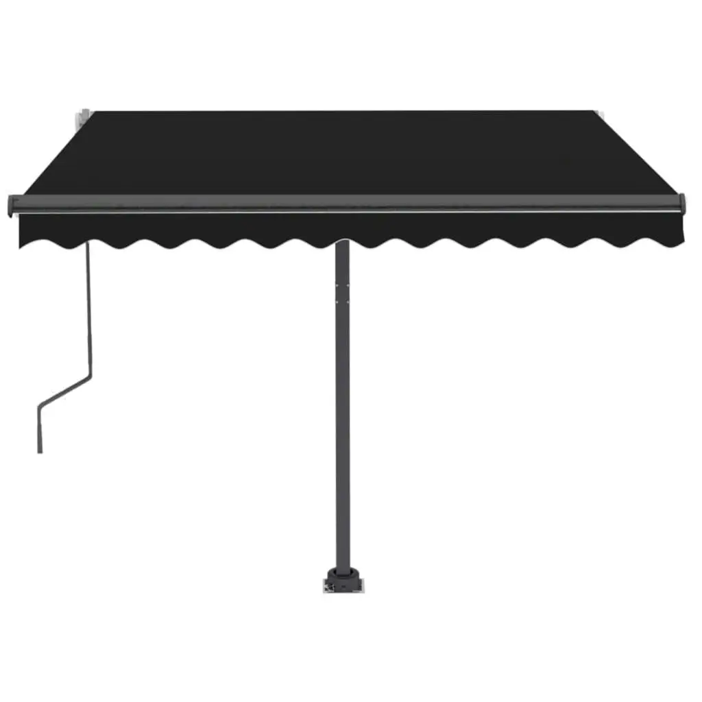 Freestanding Manual Retractable Awning 350x250 cm Anthracite 3069719