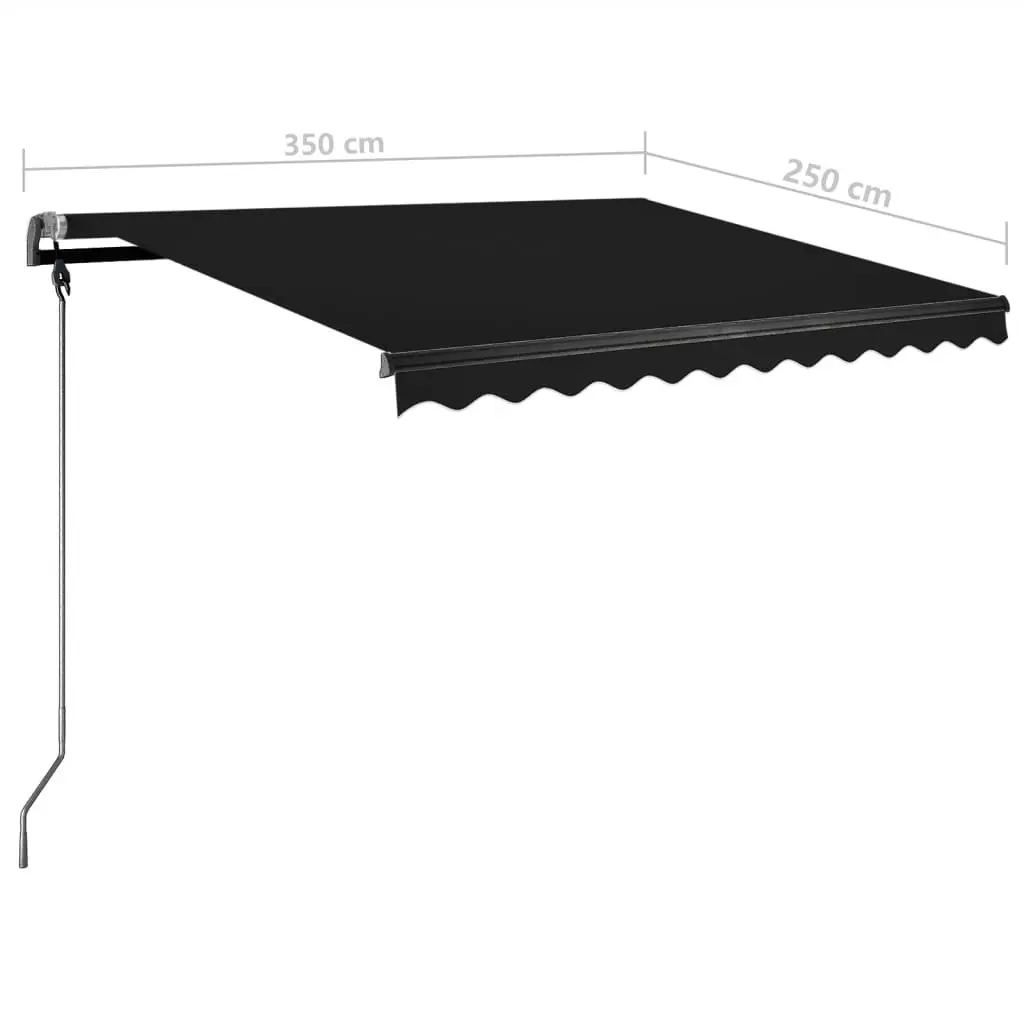 Freestanding Manual Retractable Awning 350x250 cm Anthracite 3069719