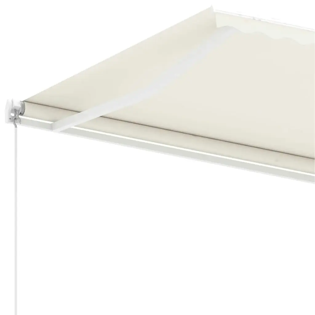 Freestanding Manual Retractable Awning 400x300 cm Cream 3069537