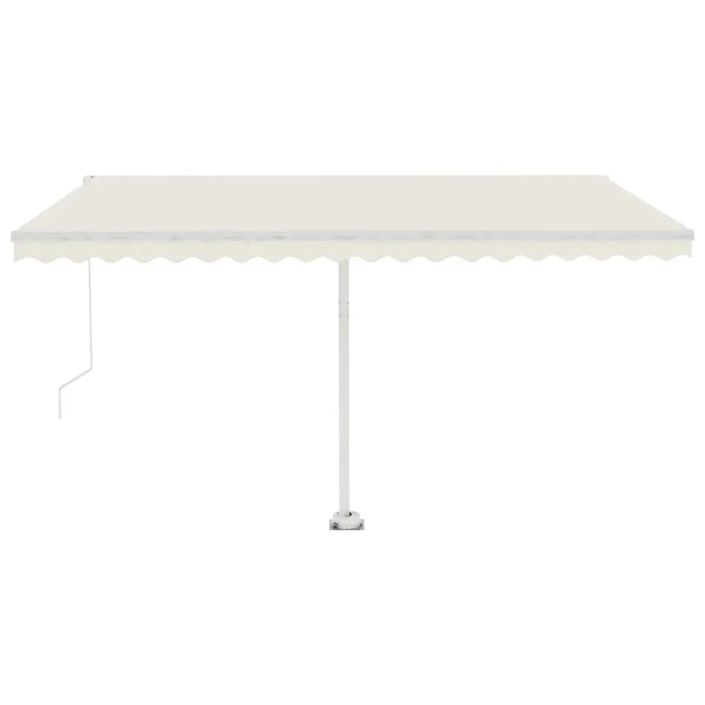 Freestanding Manual Retractable Awning 400x300 cm Cream 3069537