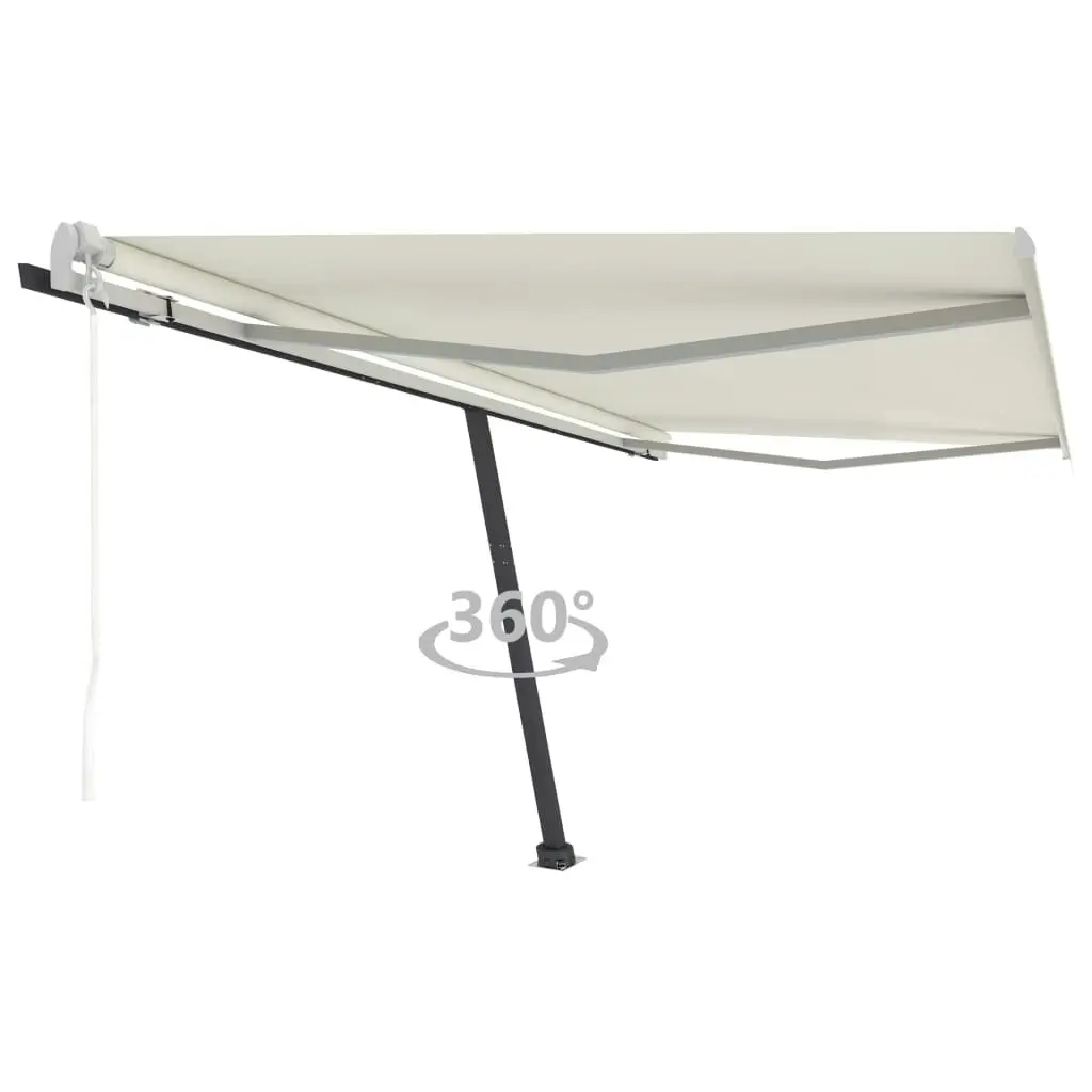 Freestanding Automatic Awning 400x300 cm Cream 3095842