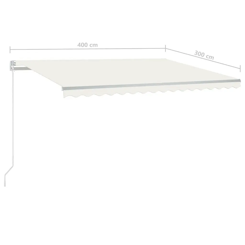 Freestanding Automatic Awning 400x300 cm Cream 3095842