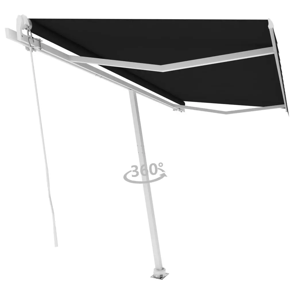 Freestanding Manual Retractable Awning 450x300 cm Anthracite 3069559