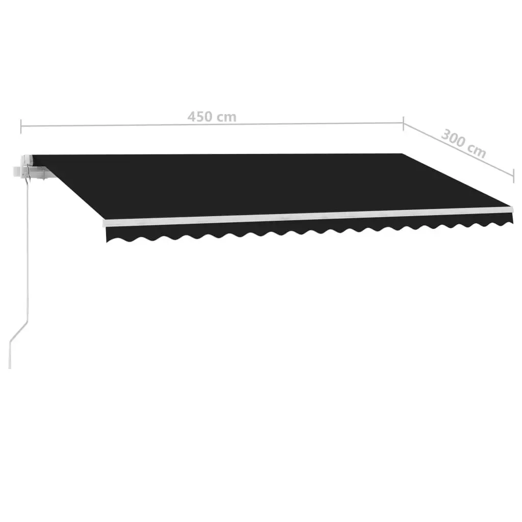 Freestanding Manual Retractable Awning 450x300 cm Anthracite 3069559