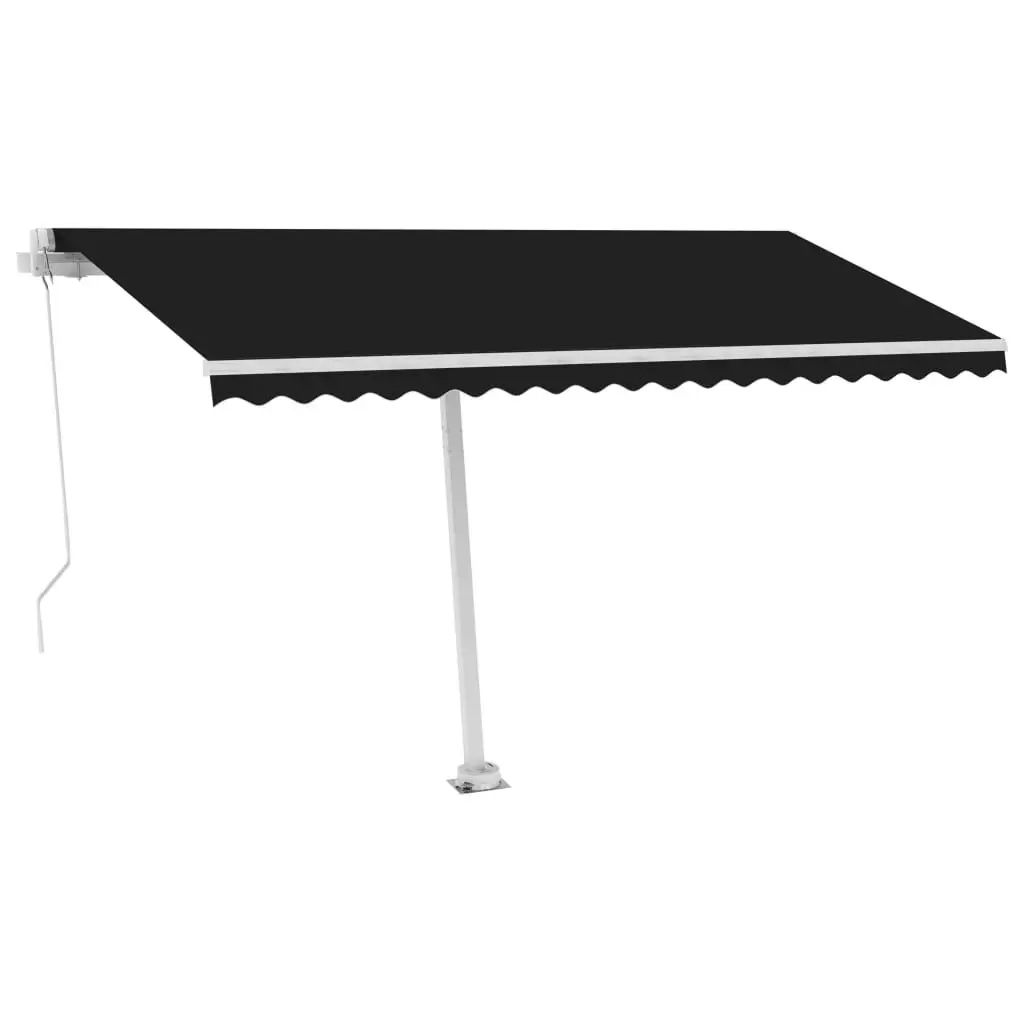 Freestanding Manual Retractable Awning 450x300 cm Anthracite 3069559