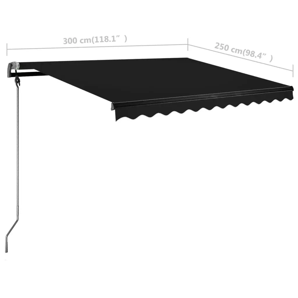 Freestanding Manual Retractable Awning 300x250 cm Anthracite 3069699