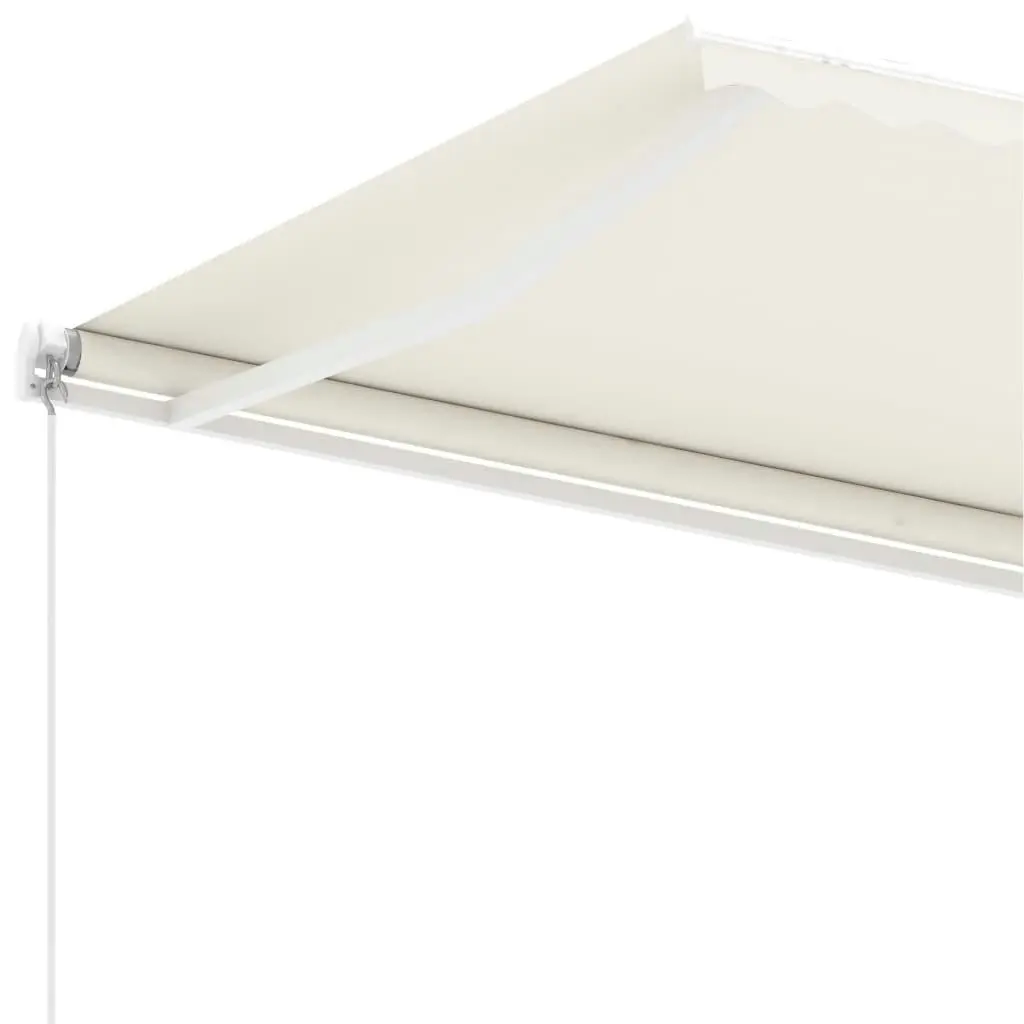 Freestanding Manual Retractable Awning 300x250 cm Cream 3069497