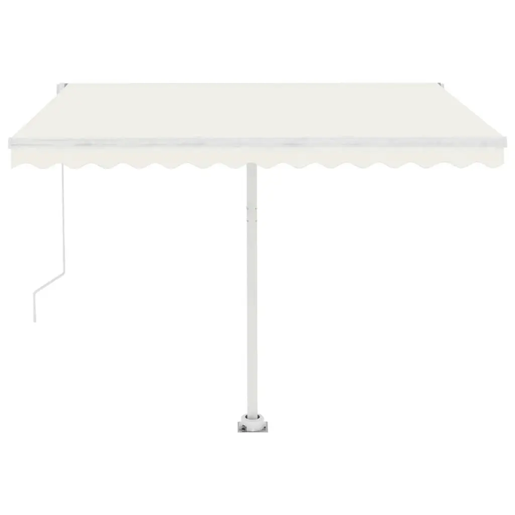 Freestanding Manual Retractable Awning 300x250 cm Cream 3069497