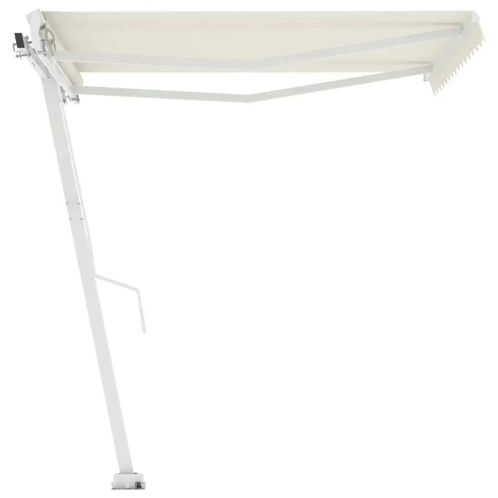 Freestanding Manual Retractable Awning 300x250 cm Cream 3069497