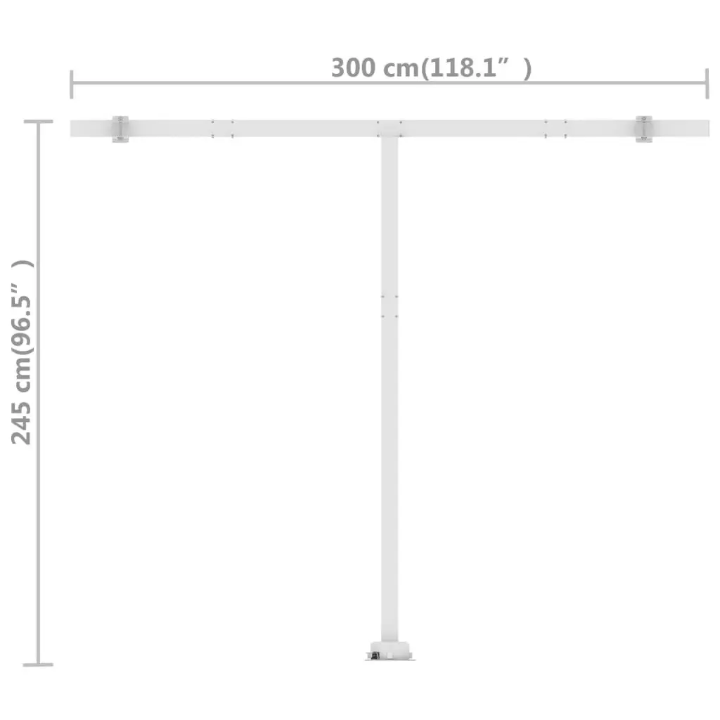 Freestanding Manual Retractable Awning 300x250 cm Cream 3069497