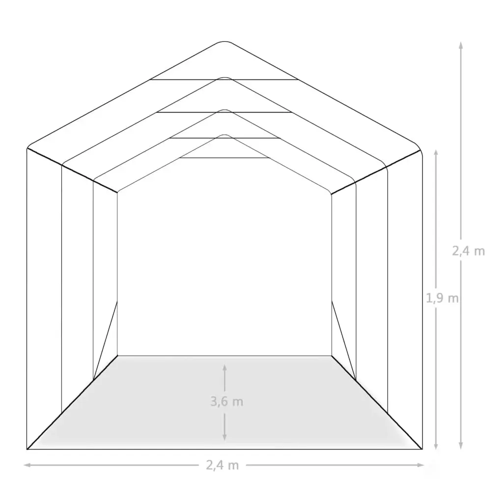 Garage Tent PVC 2.4x3.6 m Green 3056432