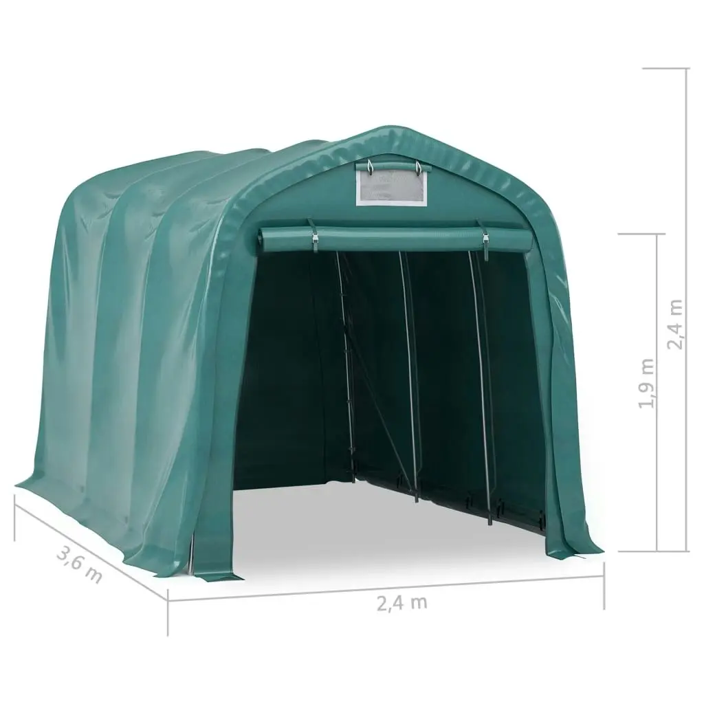 Garage Tent PVC 2.4x3.6 m Green 3056432