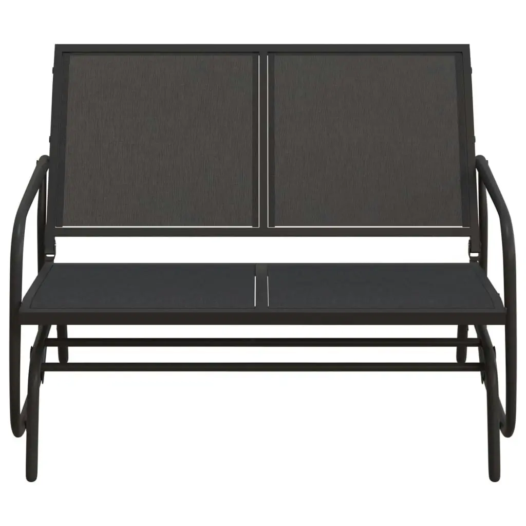 Garden Glider Bench Black 120.5x76x86.5 cm Textilene&Steel 362708